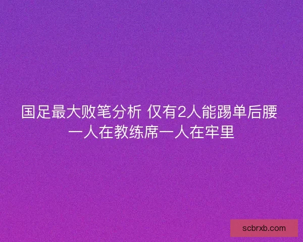 国足最大败笔分析 仅有2人能踢单后腰 一人在教练席一人在牢里