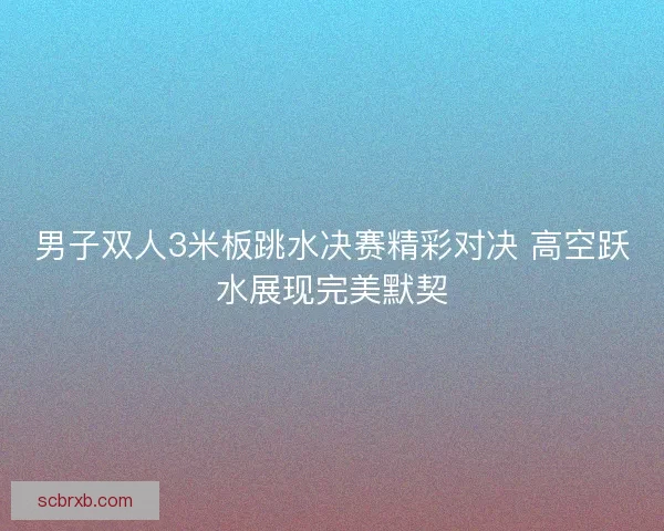 男子双人3米板跳水决赛精彩对决 高空跃水展现完美默契